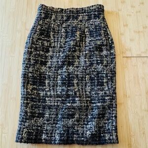 Alice + Olivia Metallic Black Skirt